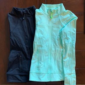 Pair of Ivivva, girls size 12, full zip coverup jackets.